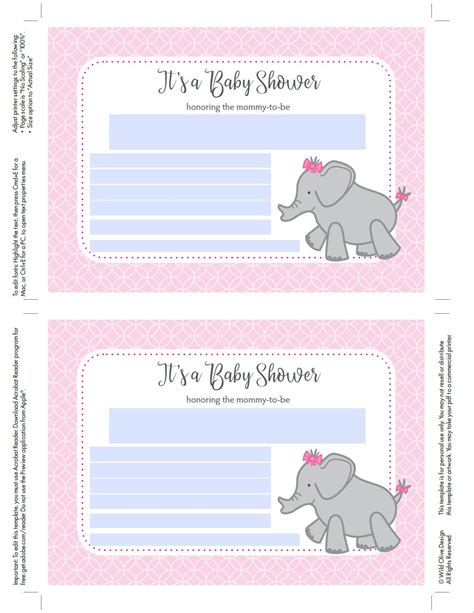 Pink Elephant Baby Shower Invitation | Etsy