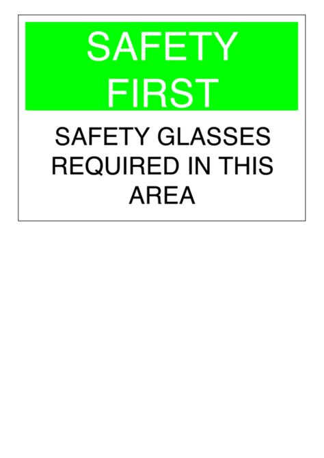 Safety First Sign Template printable pdf download