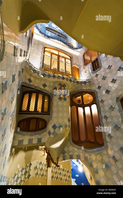 The interior of the Casa Batllo house designed by Antoni Gaudi ...