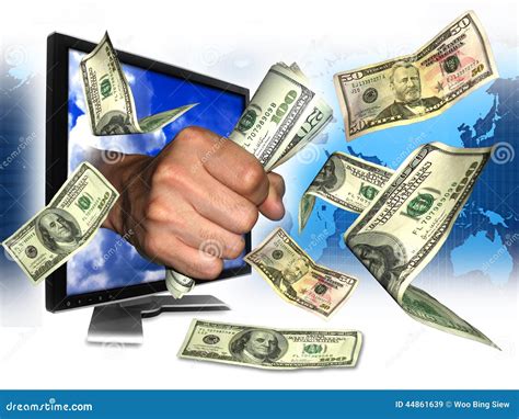 Earning internet money stock image. Image of monitor - 44861639