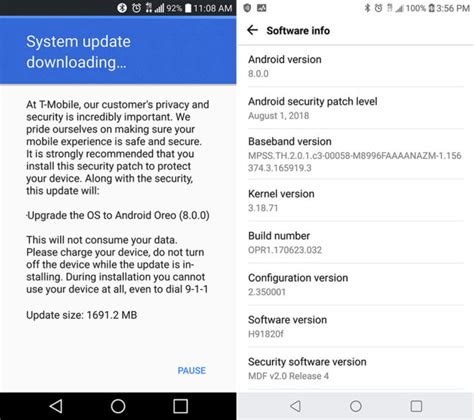 T-Mobile LG V20 now receiving Android 8.0 Oreo update - TmoNews