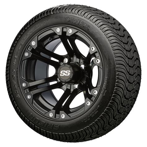 Golf Cart Wheels and Tires - 12" Specter Black & 215/35-12 or 215/50-12 (x4) - Walmart.com