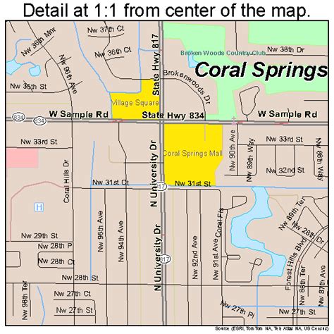 Coral Springs Florida Street Map 1214400