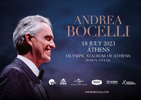 Ο Andrea Bocelli, Live in Concert στις 18 Ιουλίου 2023 στο Ολυμπιακό ...