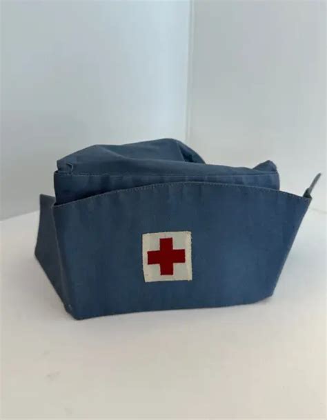 VTG 1940S WW2 Red Cross Nurse Hat Cap Costume Uniform Patch $75.00 ...