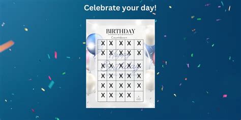 Birthday Countdown Calendar Instant Download Printable PDF, Milestone Birthday - Etsy