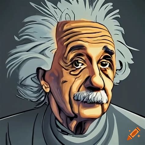 Portrait of albert einstein simple cartoon on Craiyon