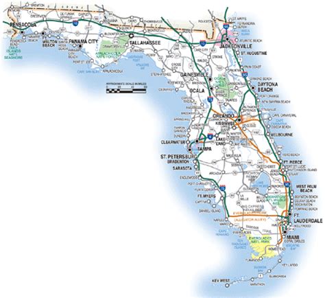 Florida Road Map | Florida road map, Map of florida, Florida travel