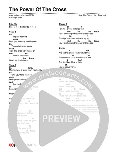 The Power Of The Cross Chords PDF (Casting Crowns) - PraiseCharts