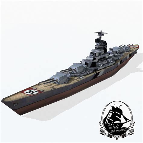 3d bismarck class battleships model