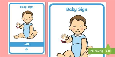 * NEW * Baby Sign Language Poster (Milk) - BSL, British Sign Language ...