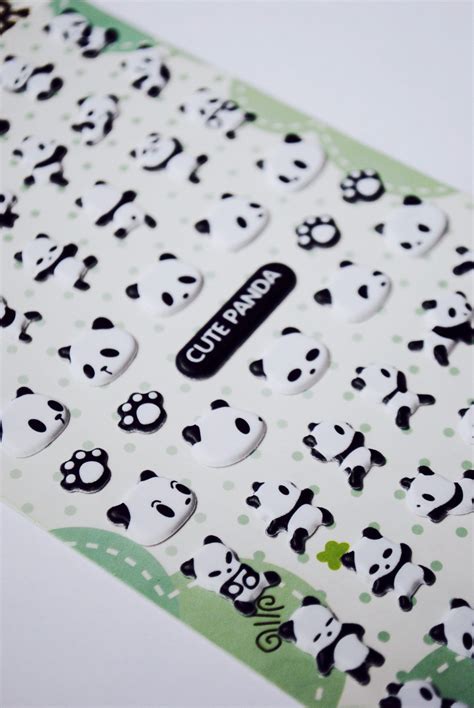 Kawaii posing panda puffy stickers – Cute Delight