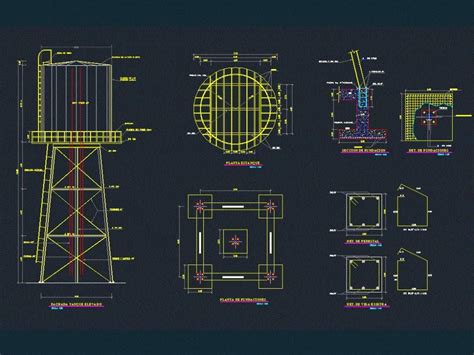 Elevated Tank DWG Detail for AutoCAD #elevated #tank #dwg #autocad # ...