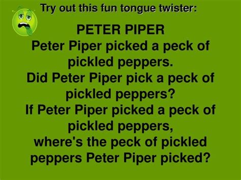 Peter Piper Picked A