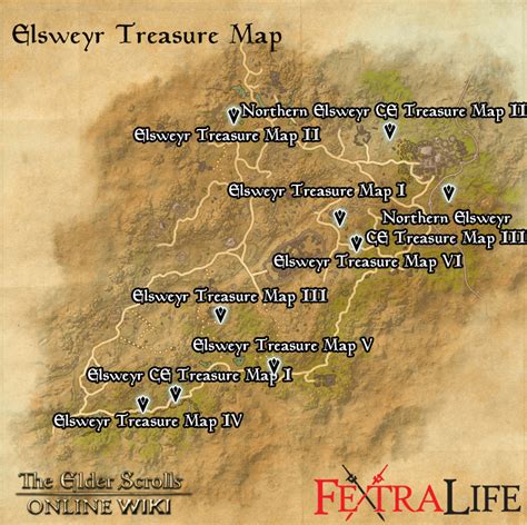 Northern Elsweyr Treasure Map 2 - Vector U S Map