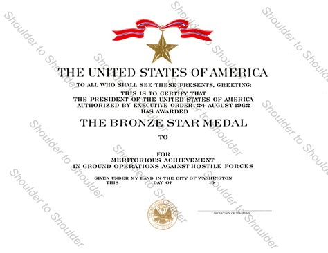 Bronze Star Certificate Template – williamson-ga.us