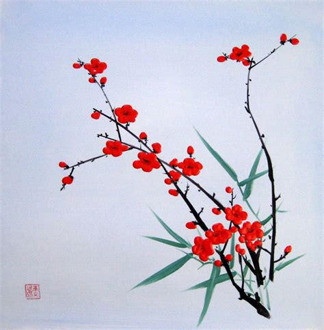 Chinese Floral Acrylic Painting, Plum Blossom In Spring (FREE SHIPPING) | Pinterest | Chinese ...