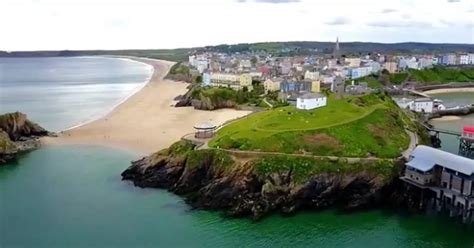 This stunning drone footage of Tenby shows the seaside town at its ...