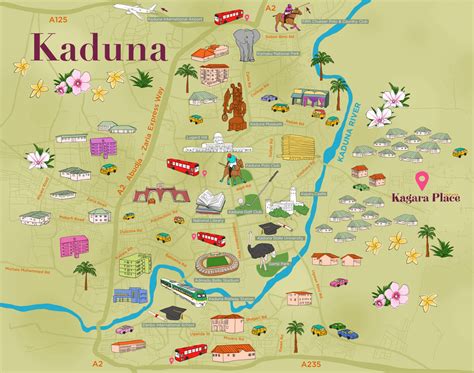 Map of Kaduna, Nigeria - Claire Rollet illustrator