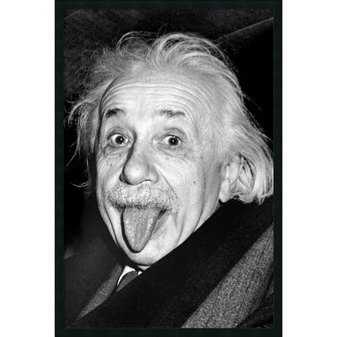 Framed Art Print Albert Einstein - Funny Face 26 x 38-inch - Overstock - 4860139