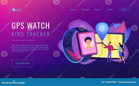 GPS Kids Tracker Concept Landing Page. Stock Vector - Illustration of color, palette: 139093389