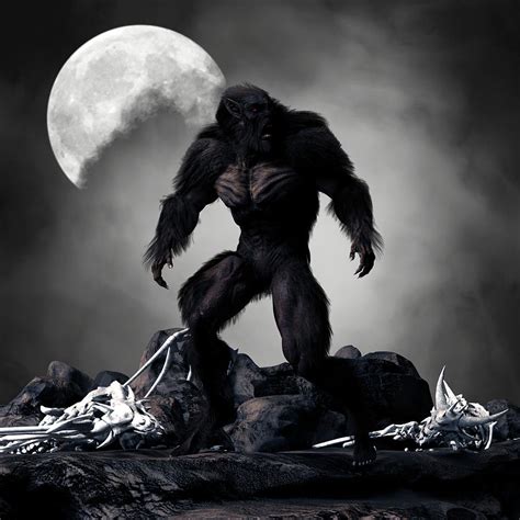 Werewolf Monster Moon Fantasy 2 Digital Art by Barroa Artworks | Pixels