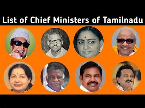 Chief Ministers of Tamil Nadu State || Tamil Nadu Chief Ministers Full ...