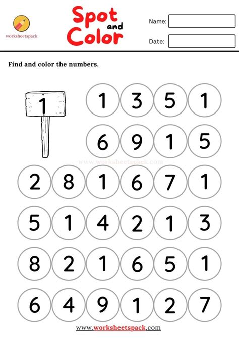 Number 1 Worksheet