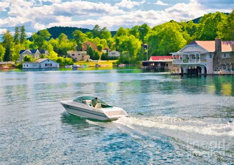 Boating Lake George New York Painting by Anne Kitzman - Fine Art America