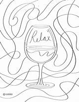 Wine Glass Coloring Page Pages sketch template