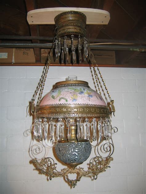 Antique B & H Library Kerosene Hanging Oil Lamp Lighting | Etsy