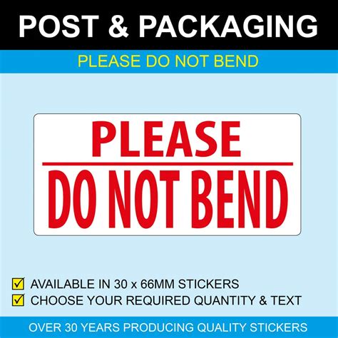 Please Do Not Bend - 30 x 66mm Stickers | eBay