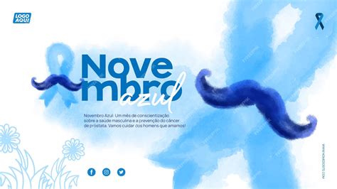 Premium Vector | Bold novembro azul campaign ads