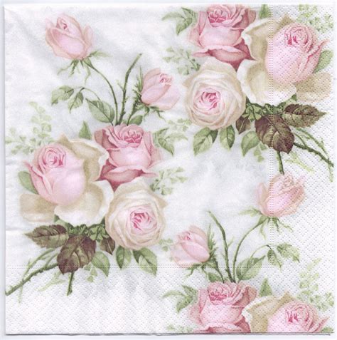 Decoupage Napkins | Pastel Rose Bouquet | Design Dinner Napkins | Paper Napkins for Decoupage ...