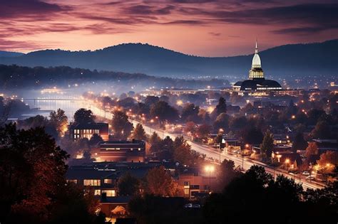 Premium AI Image | Frankfort Kentucky Skyline Picturesque Town View