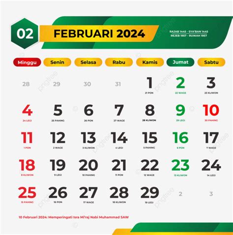 February 2024 Vector Calendar With Javanese And Hijriyah National ...