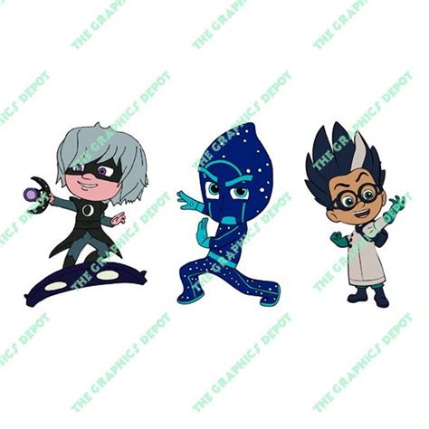 PJ Masks Villains Svg Files Dxf Files Eps Files Png Files - Etsy