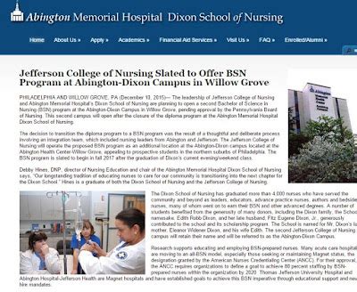 College History Garden: Abington Memorial Hospital School of Nursing will close to become part ...