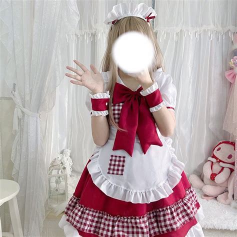 Kawaii Christmas Red Lolita Maid Dress - Kawaii Fashion Shop | Cute ...