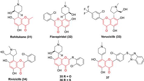 Structure of chromone-based CDKs inhibitors based on flavopiridol and... | Download Scientific ...