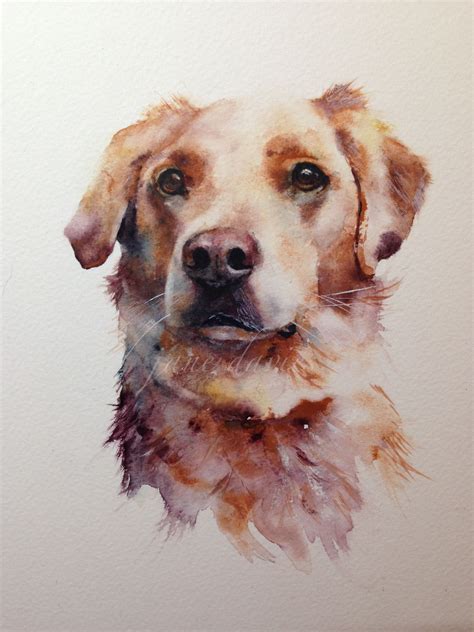 cross breed dog painting as a commission by watercolour artist jane davies | Dog paintings, Dog ...