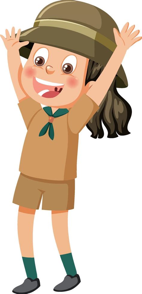 Cute girl scout cartoon character 11279762 Vector Art at Vecteezy