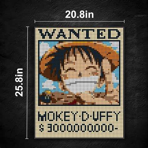 Luffy Wanted Order Pixel Art Movie MOC-90175 WITH 5642 PIECES - MOC Brick Land