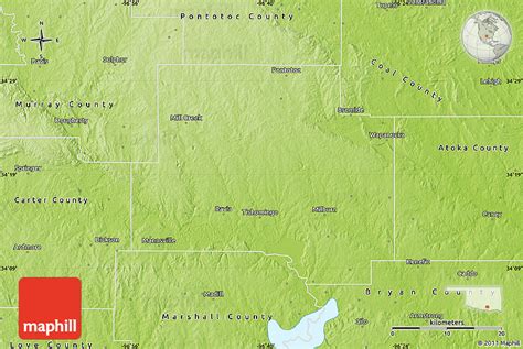 Physical Map of Johnston County