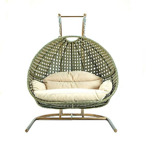 LeisureMod Wicker Hanging Double Egg Swing Chair - Walmart.com - Walmart.com