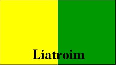 Leitrim county map and flag Ireland