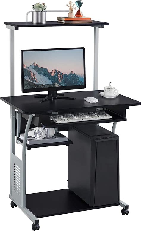 Amazon.com: Topeakmart 3 Tier Computer Desk with Printer Shelf and ...