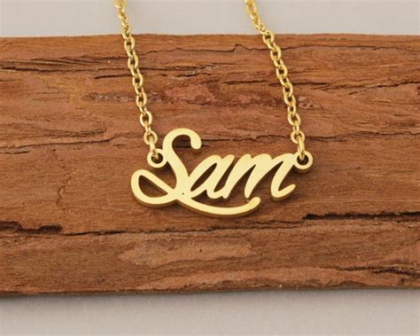 Custom Name Necklace Sam Nameplate Necklace Personalized - Etsy