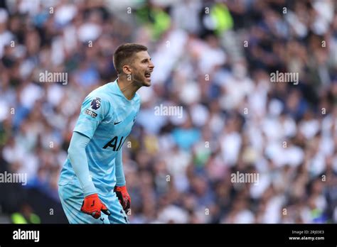 London, UK. 19th Aug, 2023. Guglielmo Vicario (TH) at the Tottenham ...