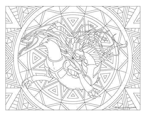 Adult Pokemon Coloring Page Mega Rayquaza · Windingpathsart.com